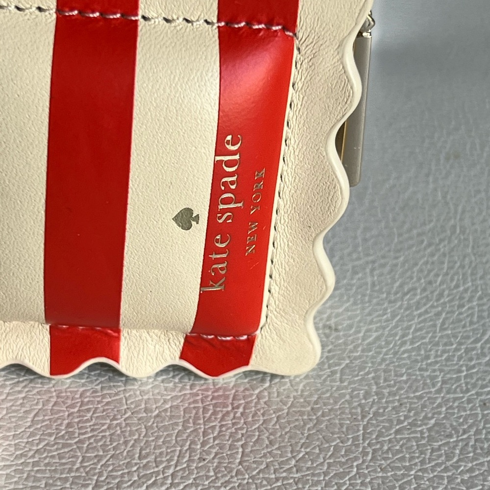 Kate Spade Red and White Striped Coin Purse NEW!! - Picture 7 of 9
